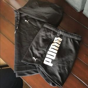 Puma shorts / crop top hooded set